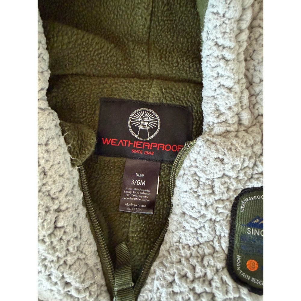 Weatherproof Baby Sherpa Fleece Bunting Snowsuit Hooded Gray 3–6 Months - Picture 5 of 7